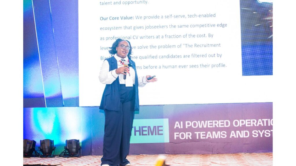 Michelle Okello from BrighterMonday speaking at the Ai Kenya Industry Breakfast 3.0 